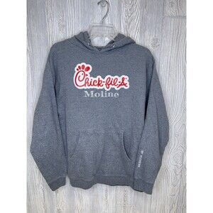 Chick-fil-A Moline Hoodie Sweatshirt Size Medium Gray My Pleasure Employee